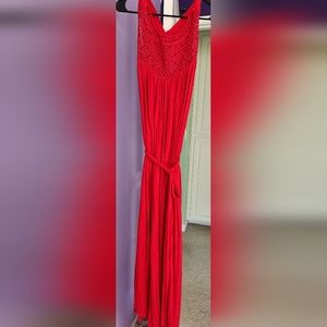 Lane Bryant Red sleevless maxi dress